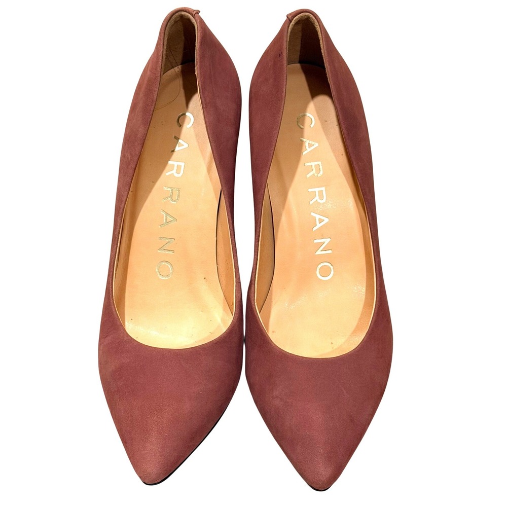Carrano Pumps Womens 7 Mauve Suede Pointed Toe Stiletto Heel Made in Brazil Luxe